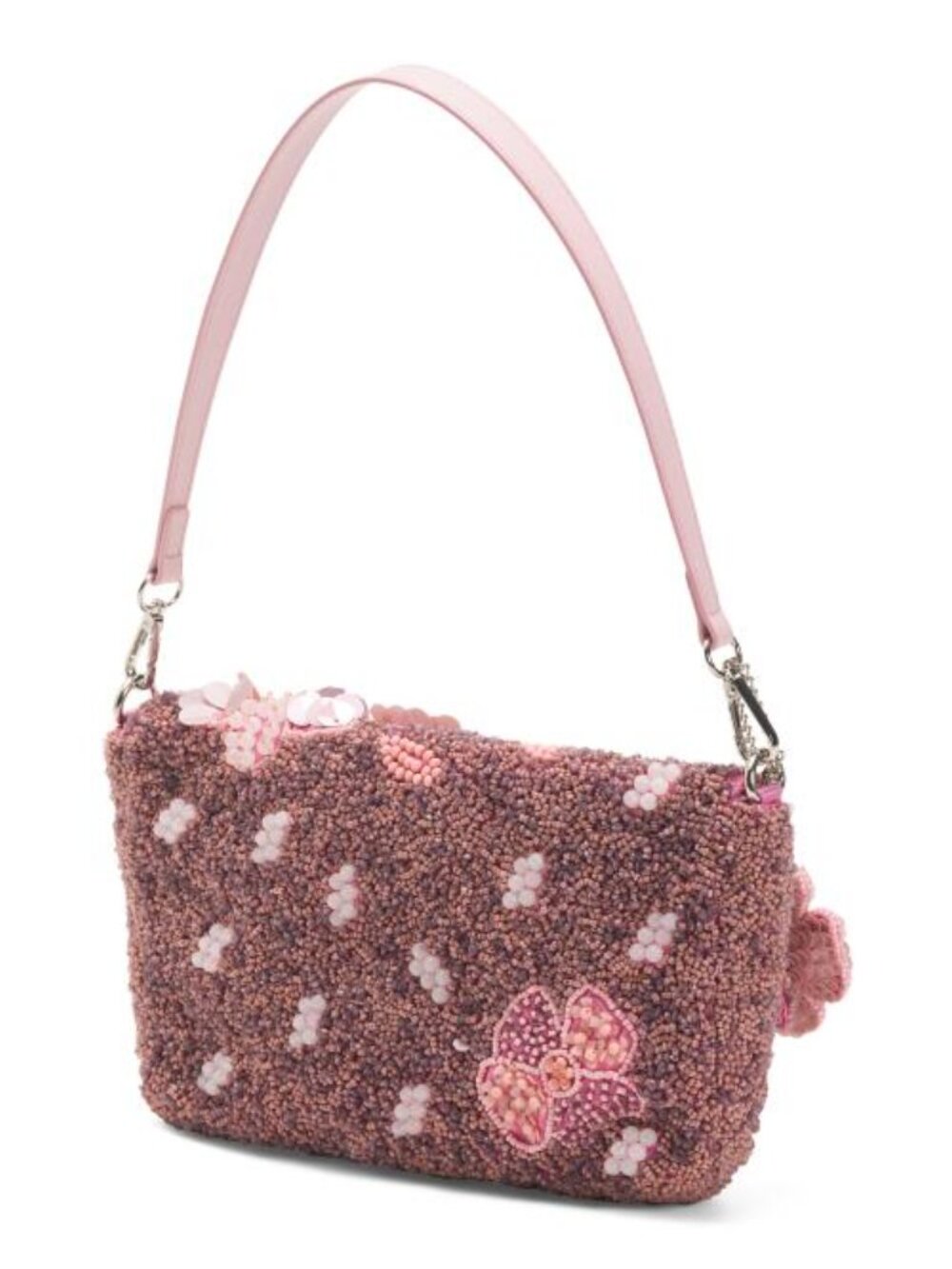 MADE IN INDIA Beaded Big Flower Pot Shoulder Bag - Picture 2 of 9